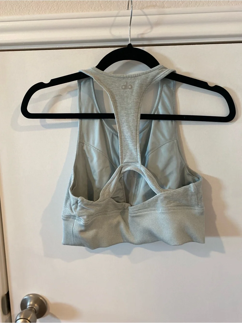 ALO Yoga AloSoft Baby Blue Sports Bra